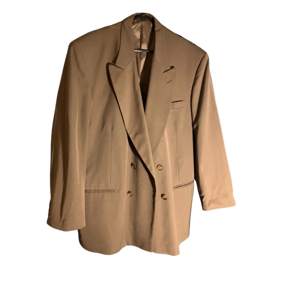 City Streets Men's Taupe 2-Piece Suit Double-Breasted Jacket